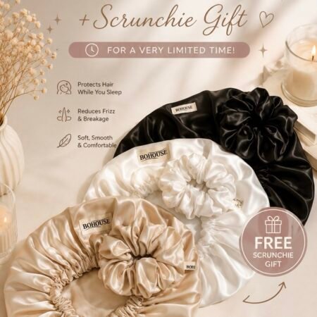SATIN BONNET + scrunchie gift