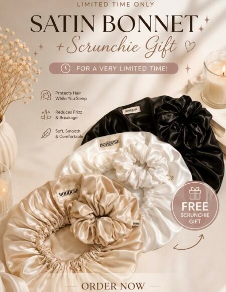SATIN BONNET + scrunchie gift