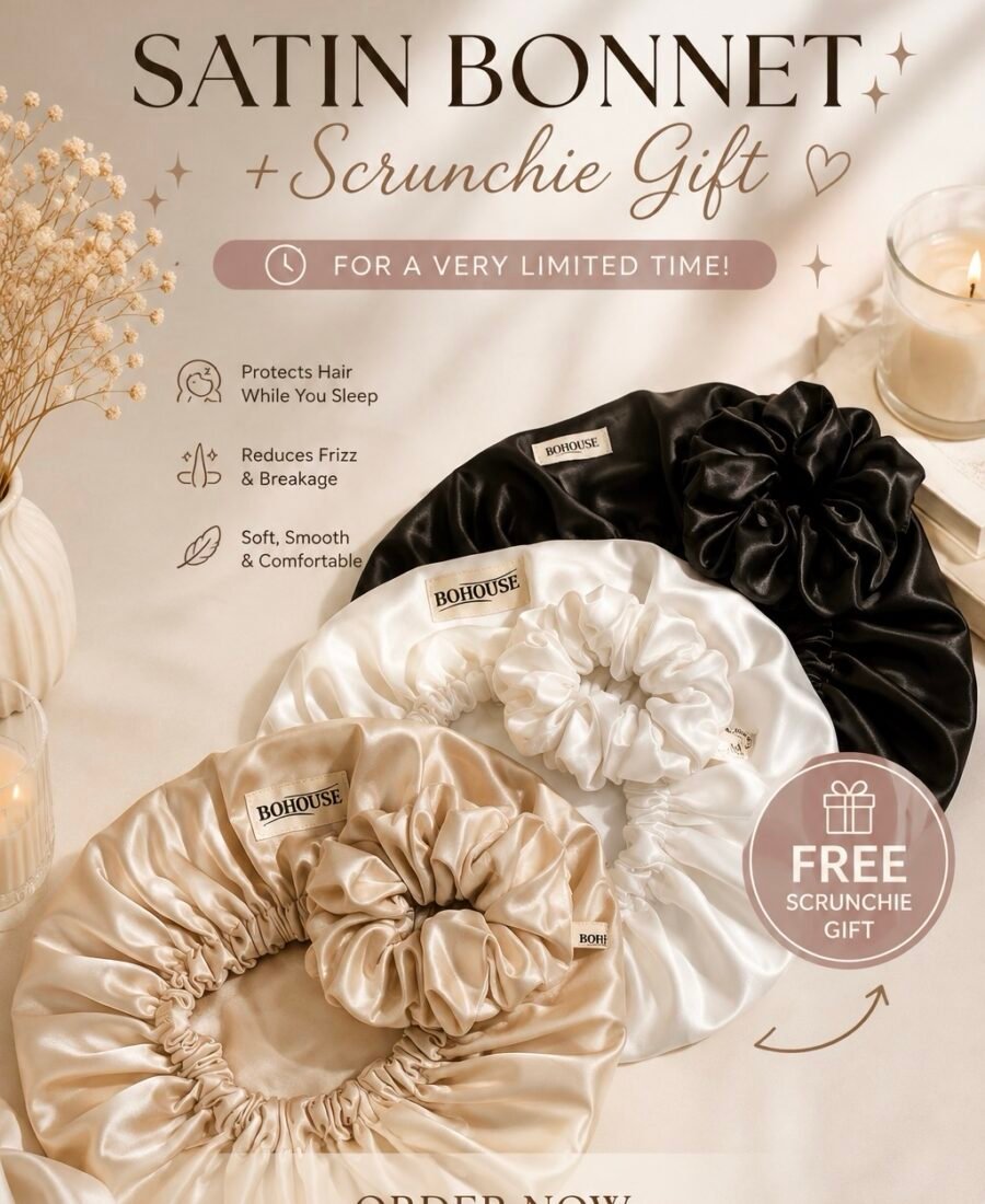 SATIN BONNET + scrunchie gift